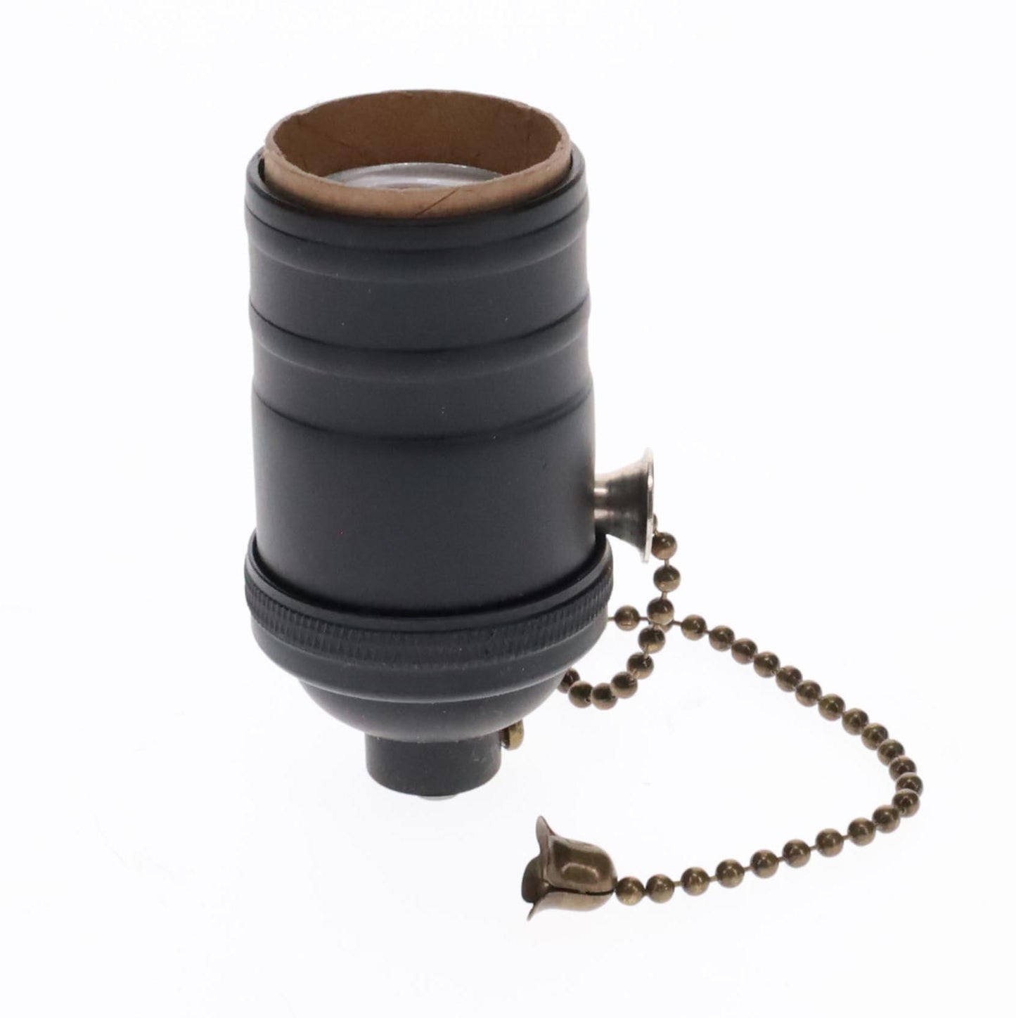 Satin Black Finish Brass Socket, On/Off Pull Chain, No UNO Threads (48254BK)