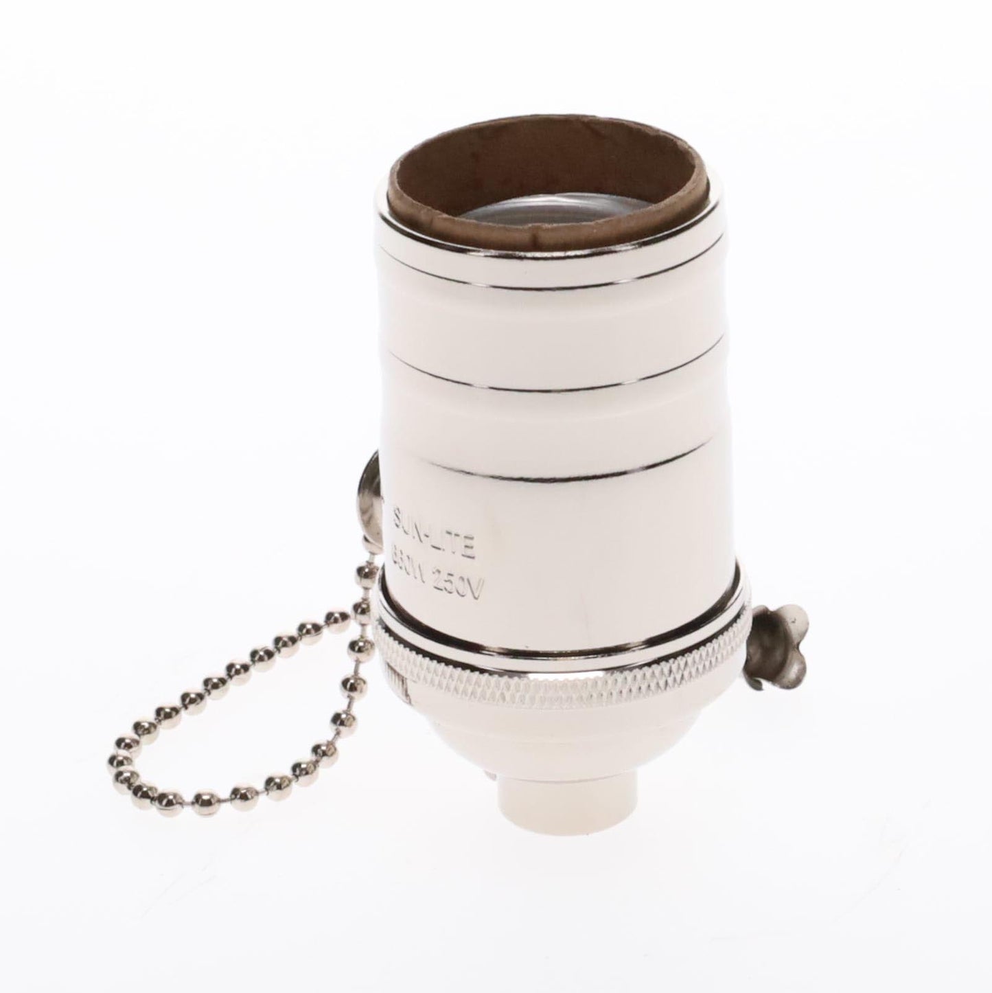 Brass Socket On/Off Pull Chain, No Uno Threads, Nickel Plated (48254N)