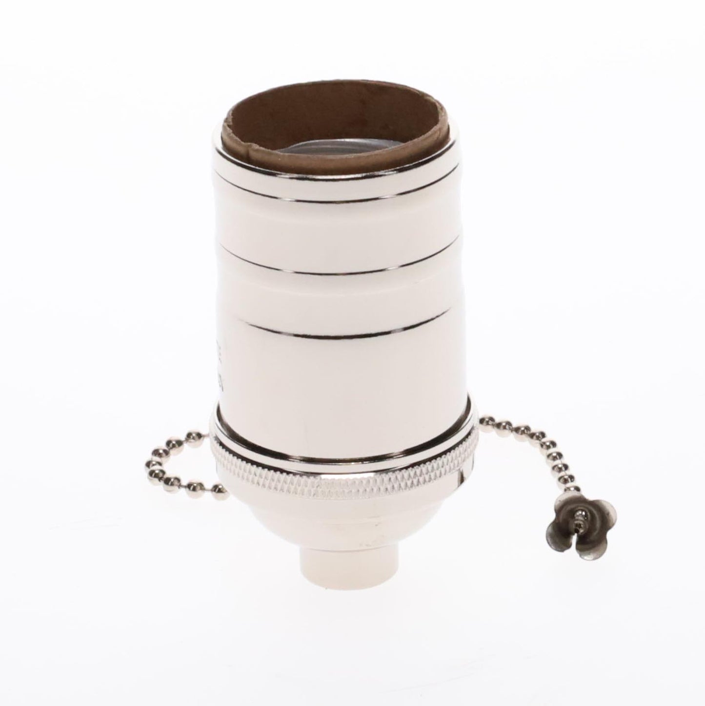 Brass Socket On/Off Pull Chain, No Uno Threads, Nickel Plated (48254N)