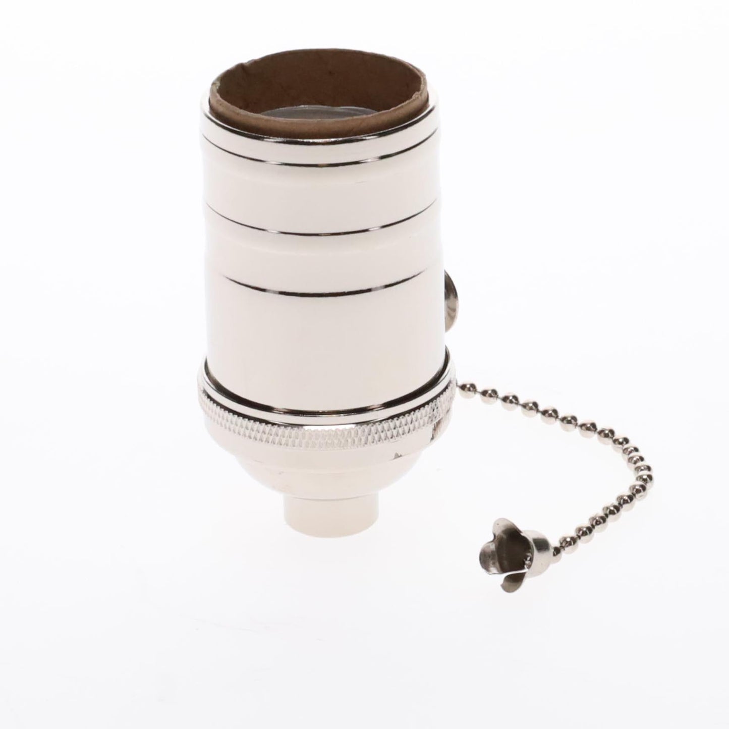 Brass Socket On/Off Pull Chain, No Uno Threads, Nickel Plated (48254N)