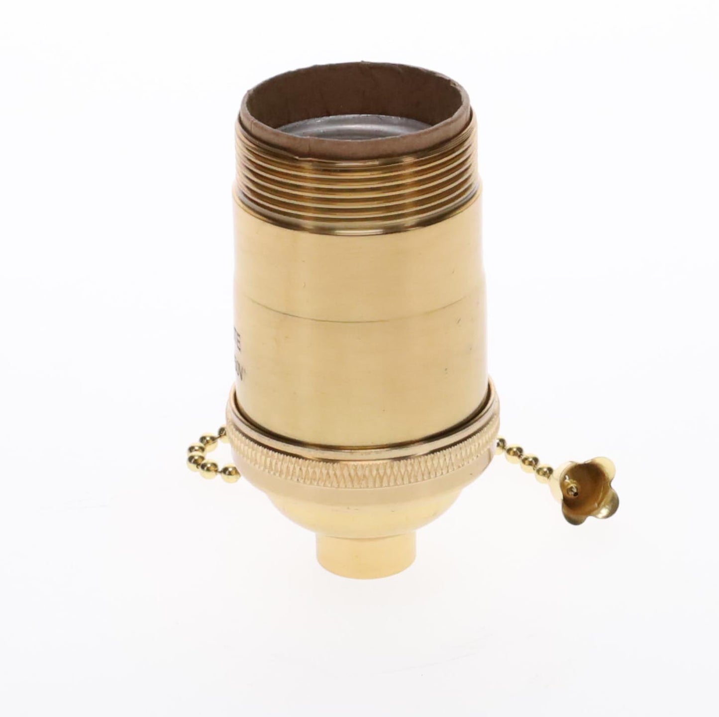Heavy Turned Brass Socket with Polished & Lacquered Finish, On/Off Pull Chain function, UNO Thread (48255)
