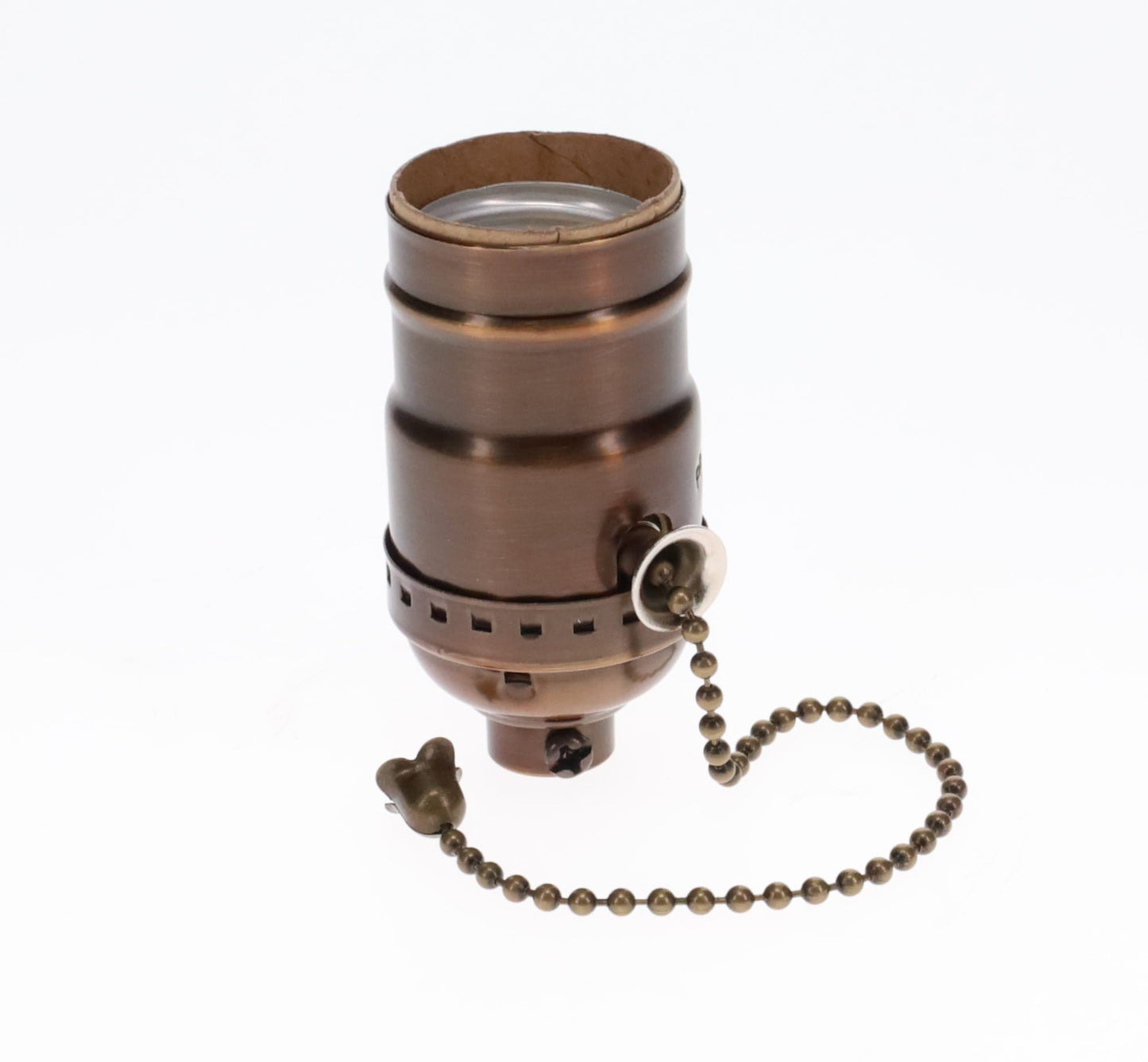 On/Off Pull Chain Solid Brass Socket, No UNO Thread, Antique Bronze (48286B)
