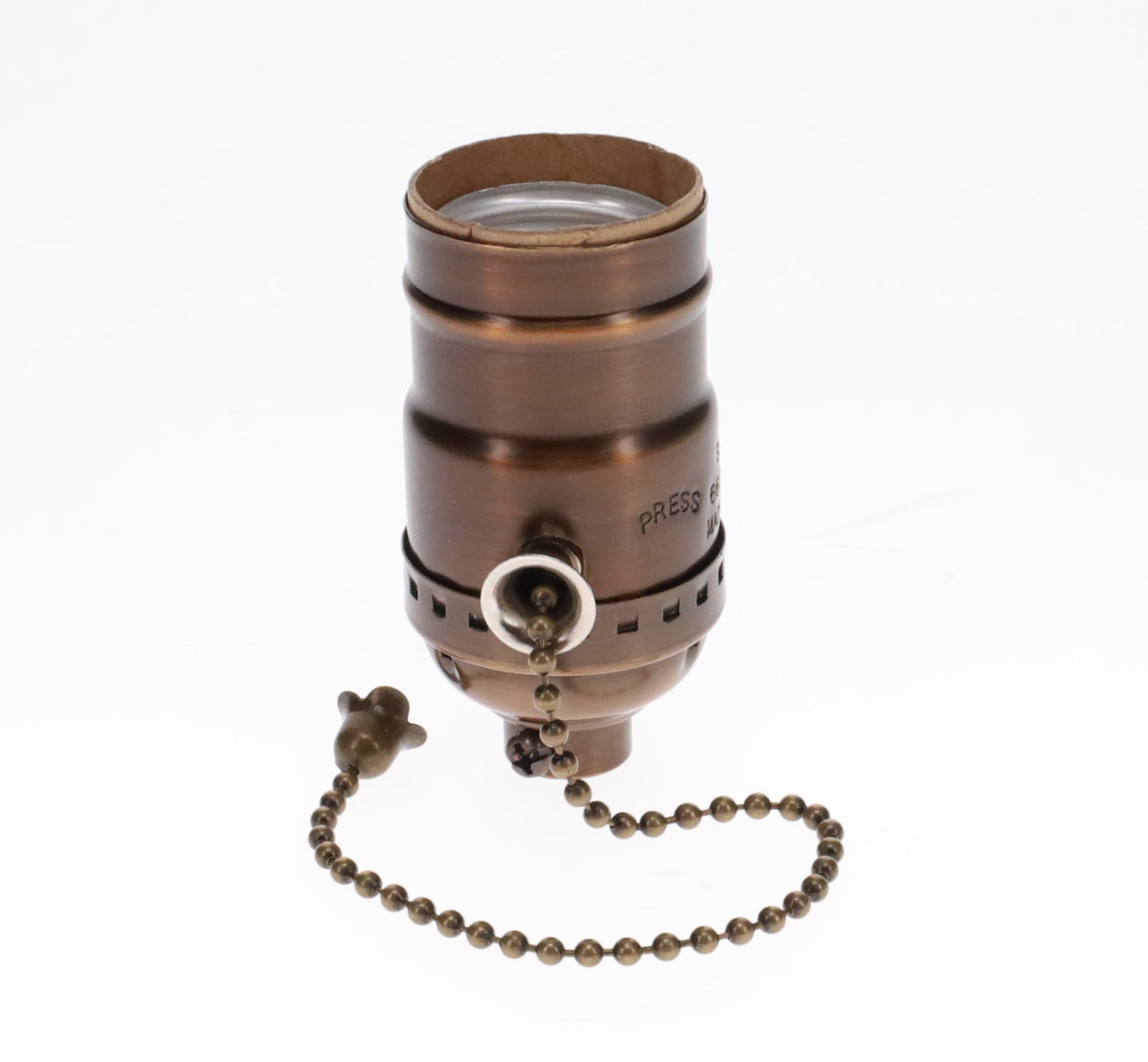 On/Off Pull Chain Solid Brass Socket, No UNO Thread, Antique Bronze (48286B)