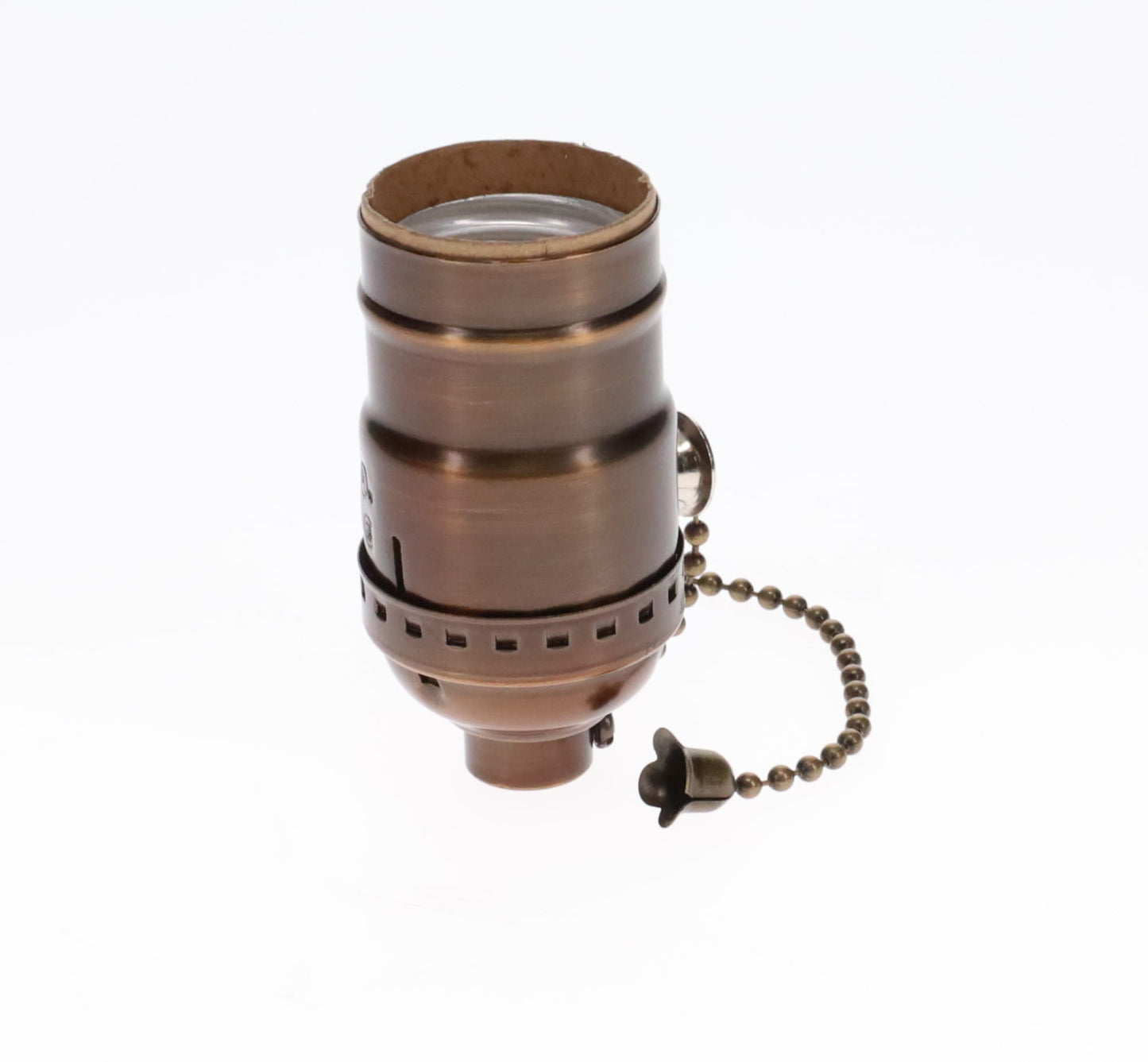 On/Off Pull Chain Solid Brass Socket, No UNO Thread, Antique Bronze (48286B)