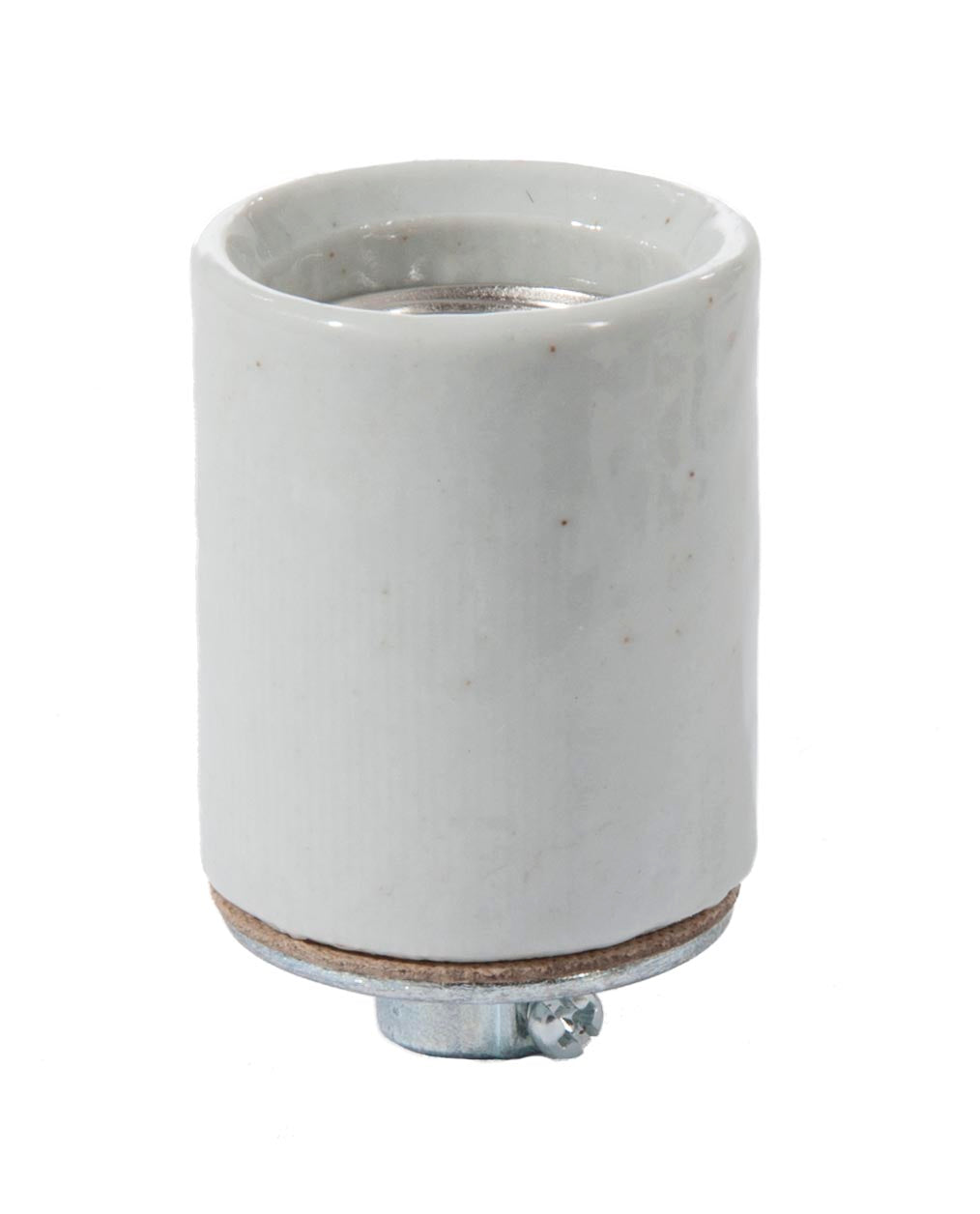 E26 Medium Porcelain Lamp Socket with 1/8F metal cap and Easy Wire terminals, 250V, 660W (48305)