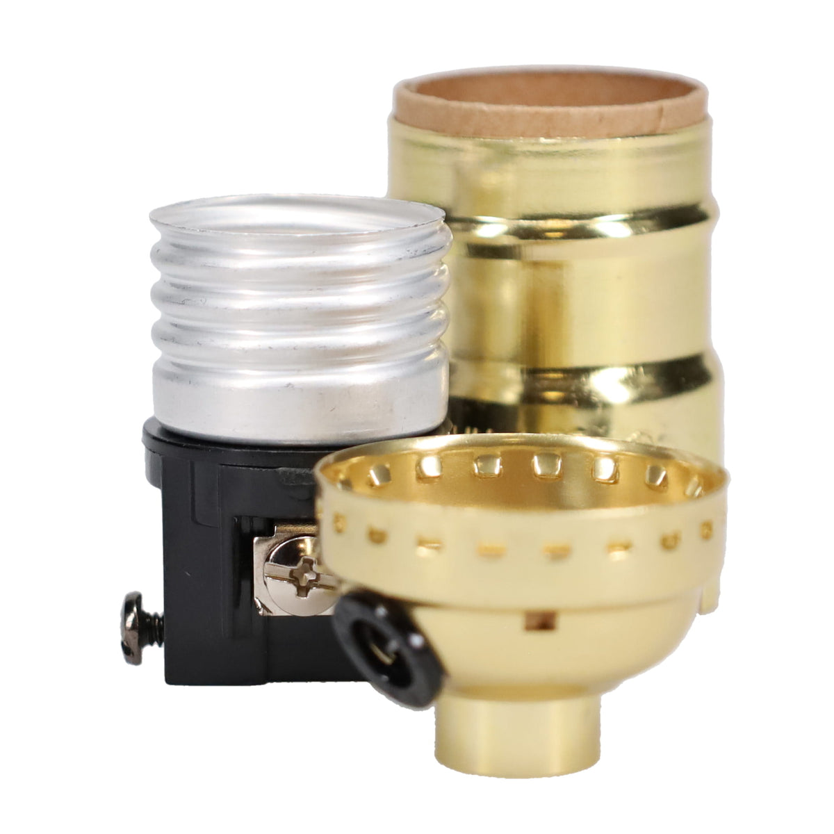 3 Terminal Turn-Knob Lamp Socket with Side Hole (48350)