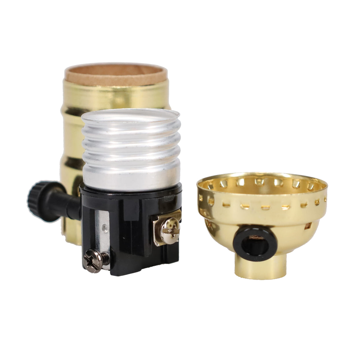 3 Terminal Turn-Knob Lamp Socket with Side Hole (48350)
