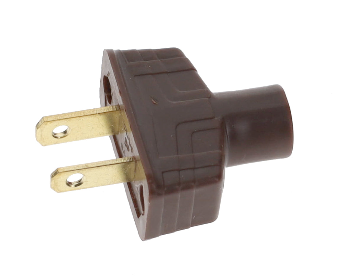 B&P Lamp Brand Early Art Deco Bakelite Style Straight Blade Plug, Polarized, Brown (48580B)