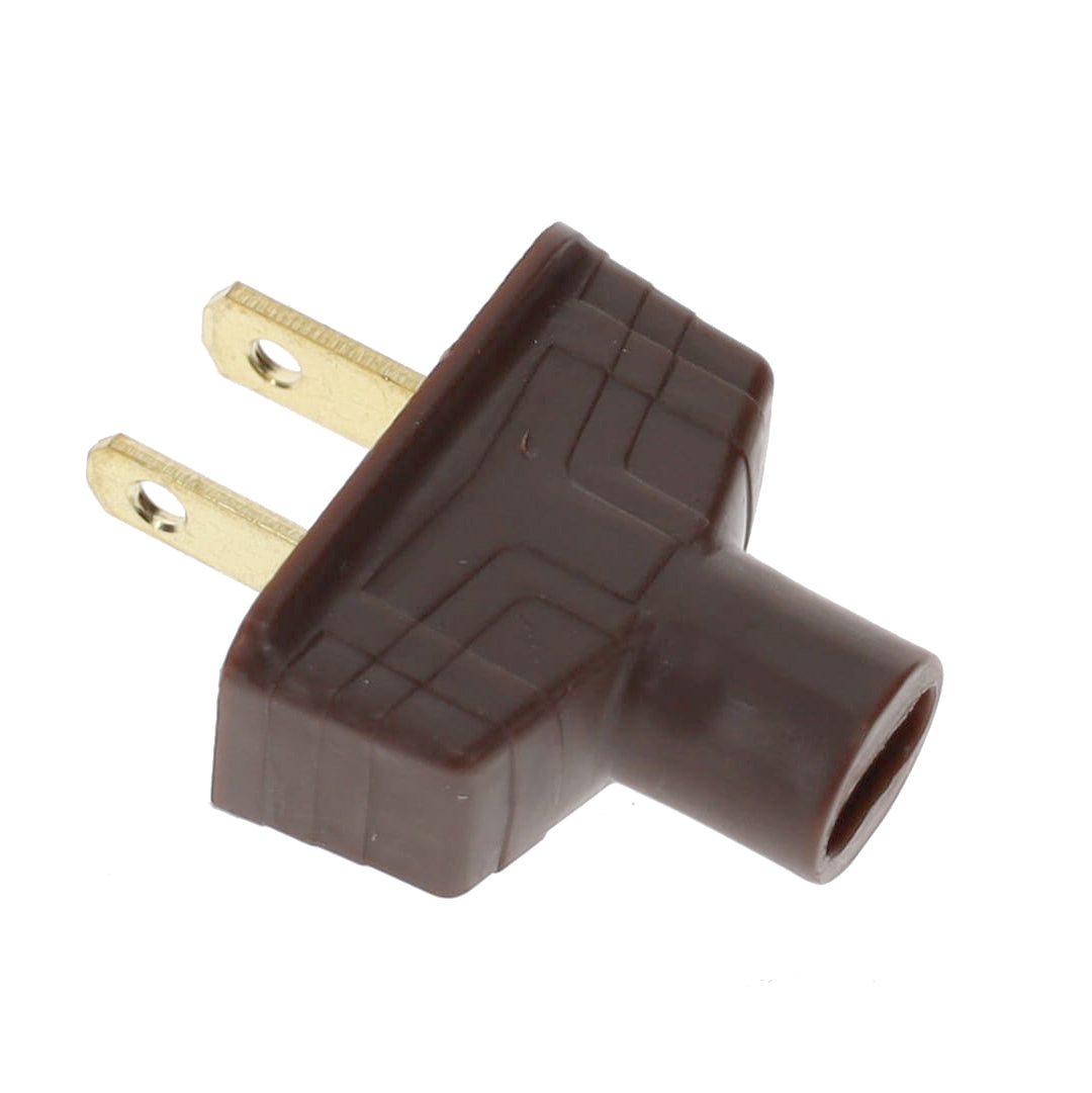B&P Lamp Brand Early Art Deco Bakelite Style Straight Blade Plug, Polarized, Brown (48580B)