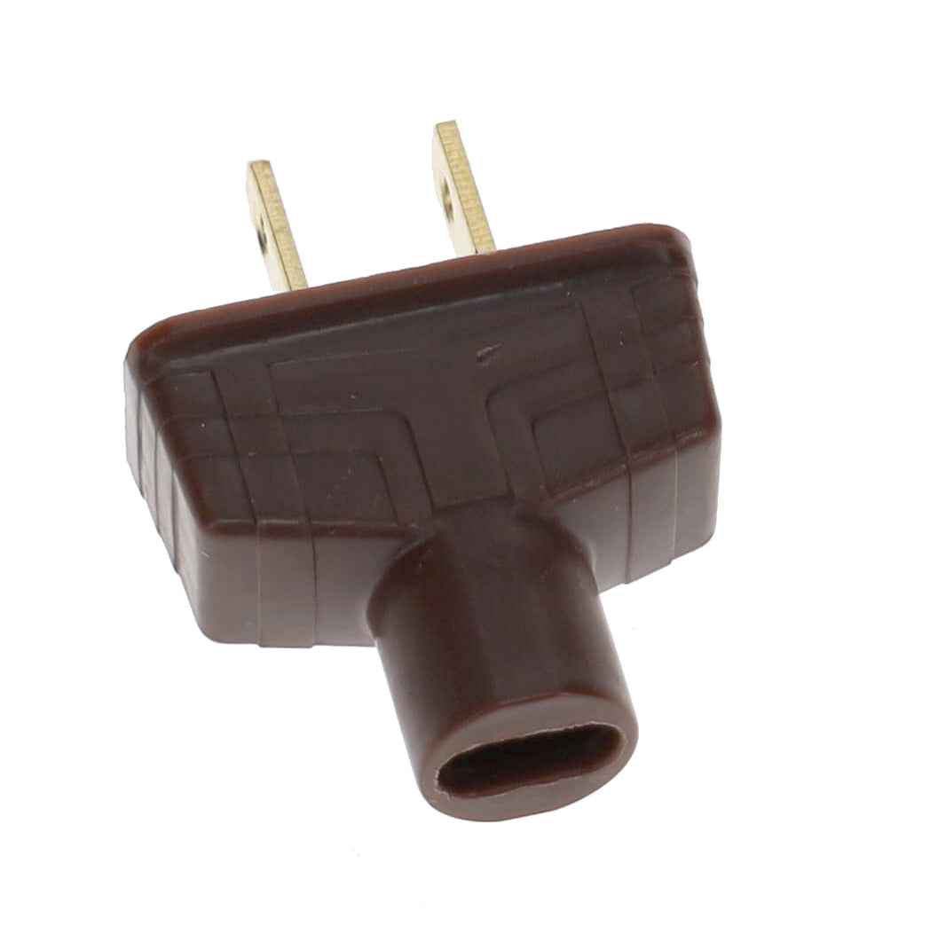 B&P Lamp Brand Early Art Deco Bakelite Style Straight Blade Plug, Polarized, Brown (48580B)