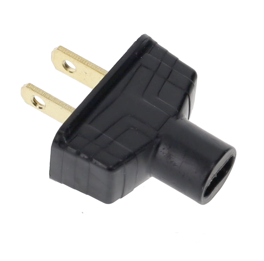 B&P Lamp Brand Early Art Deco Bakelite Style Straight Blade Plug, Polarized, Black (48580BK)