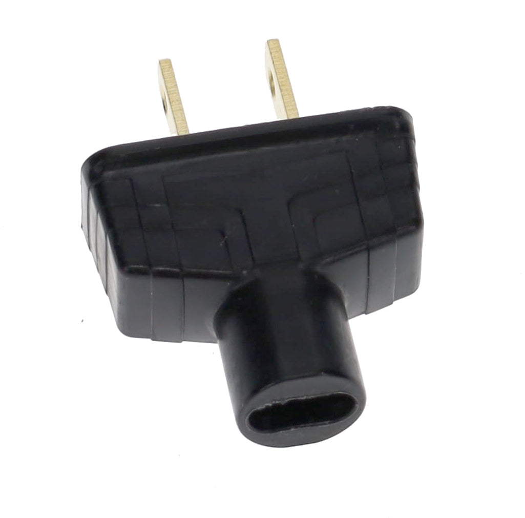 B&P Lamp Brand Early Art Deco Bakelite Style Straight Blade Plug, Polarized, Black (48580BK)