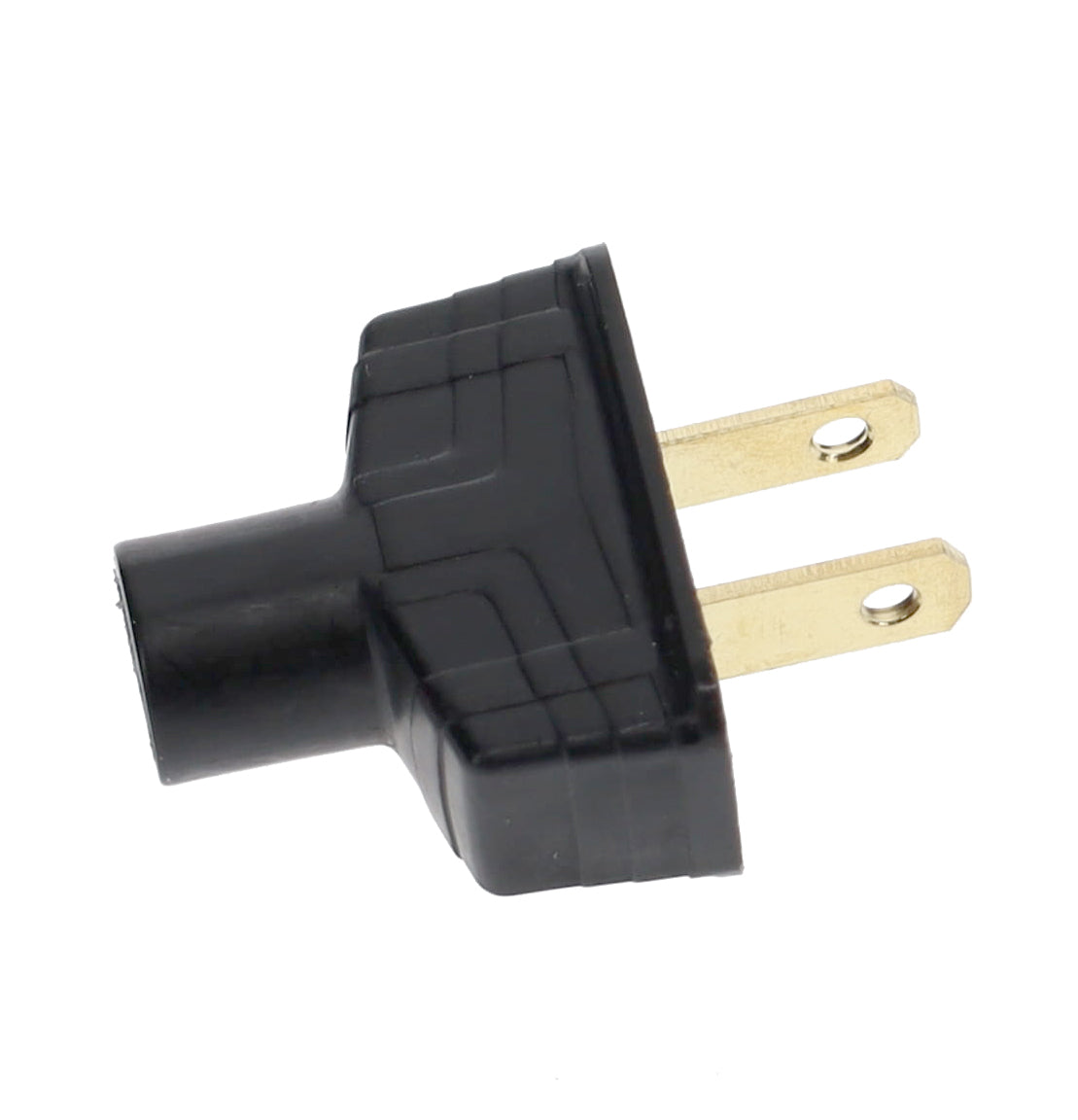 B&P Lamp Brand Early Art Deco Bakelite Style Straight Blade Plug, Polarized, Black (48580BK)