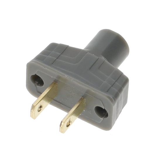 B&P Lamp Brand Early Art Deco Bakelite Style Straight Blade Plug, Polarized, Grey (48580G)