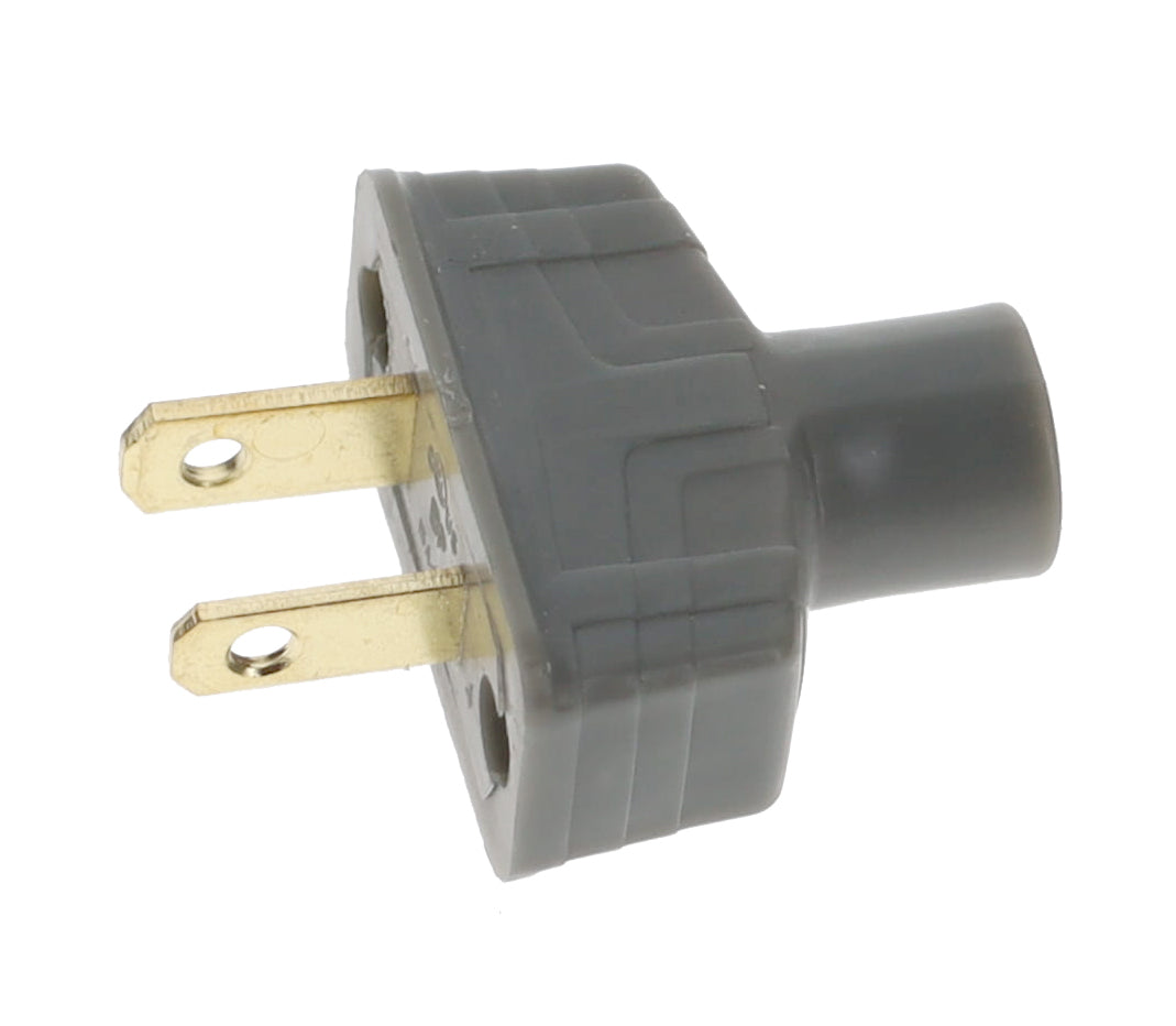 B&P Lamp Brand Early Art Deco Bakelite Style Straight Blade Plug, Polarized, Grey (48580G)