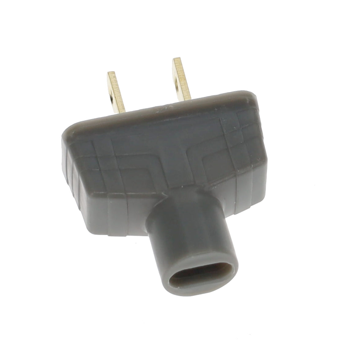 B&P Lamp Brand Early Art Deco Bakelite Style Straight Blade Plug, Polarized, Grey (48580G)