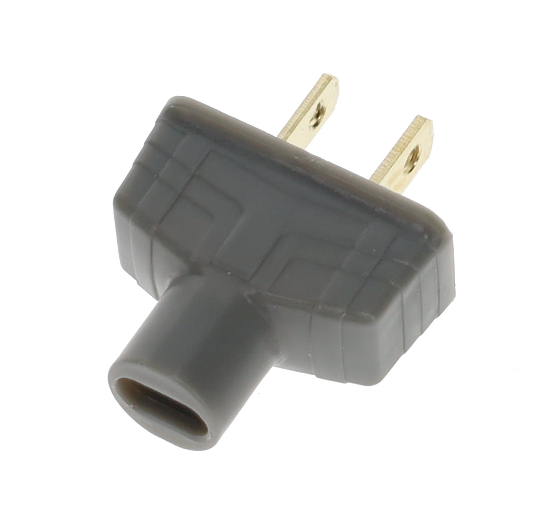 B&P Lamp Brand Early Art Deco Bakelite Style Straight Blade Plug, Polarized, Grey (48580G)