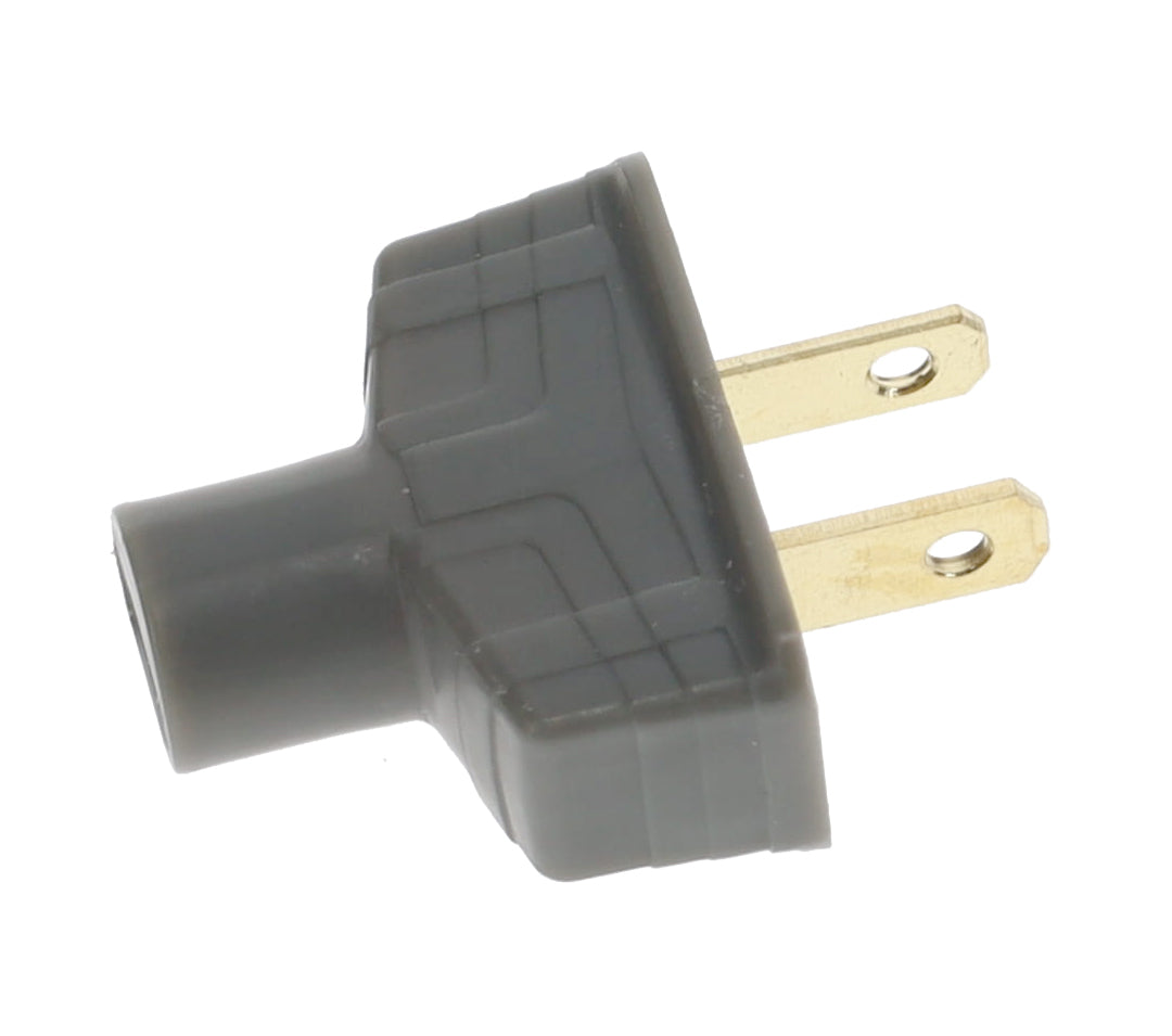 B&P Lamp Brand Early Art Deco Bakelite Style Straight Blade Plug, Polarized, Grey (48580G)