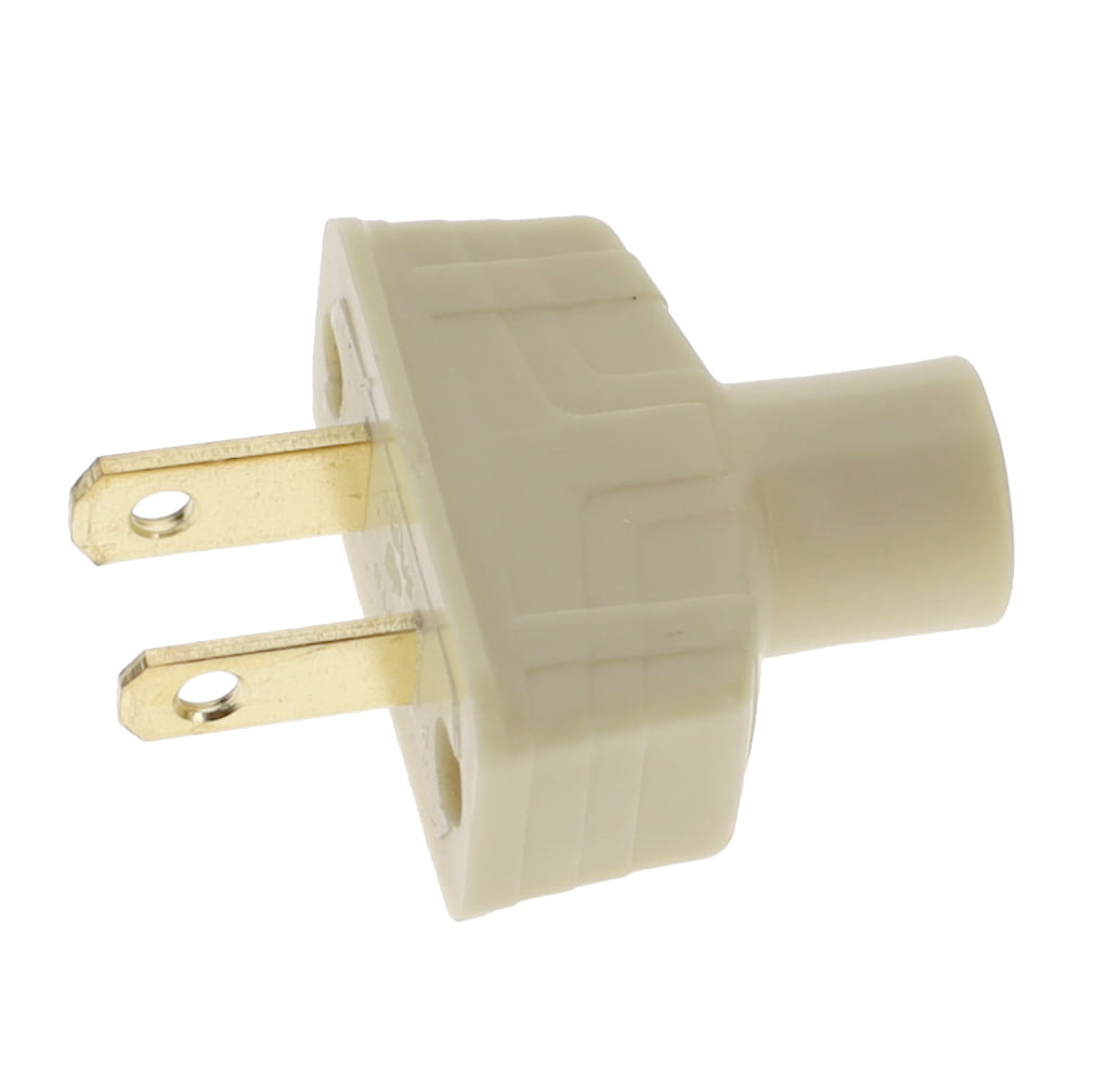 B&P Lamp Brand Early Art Deco Bakelite Style Straight Blade Plug, Polarized, Ivory (48580V)