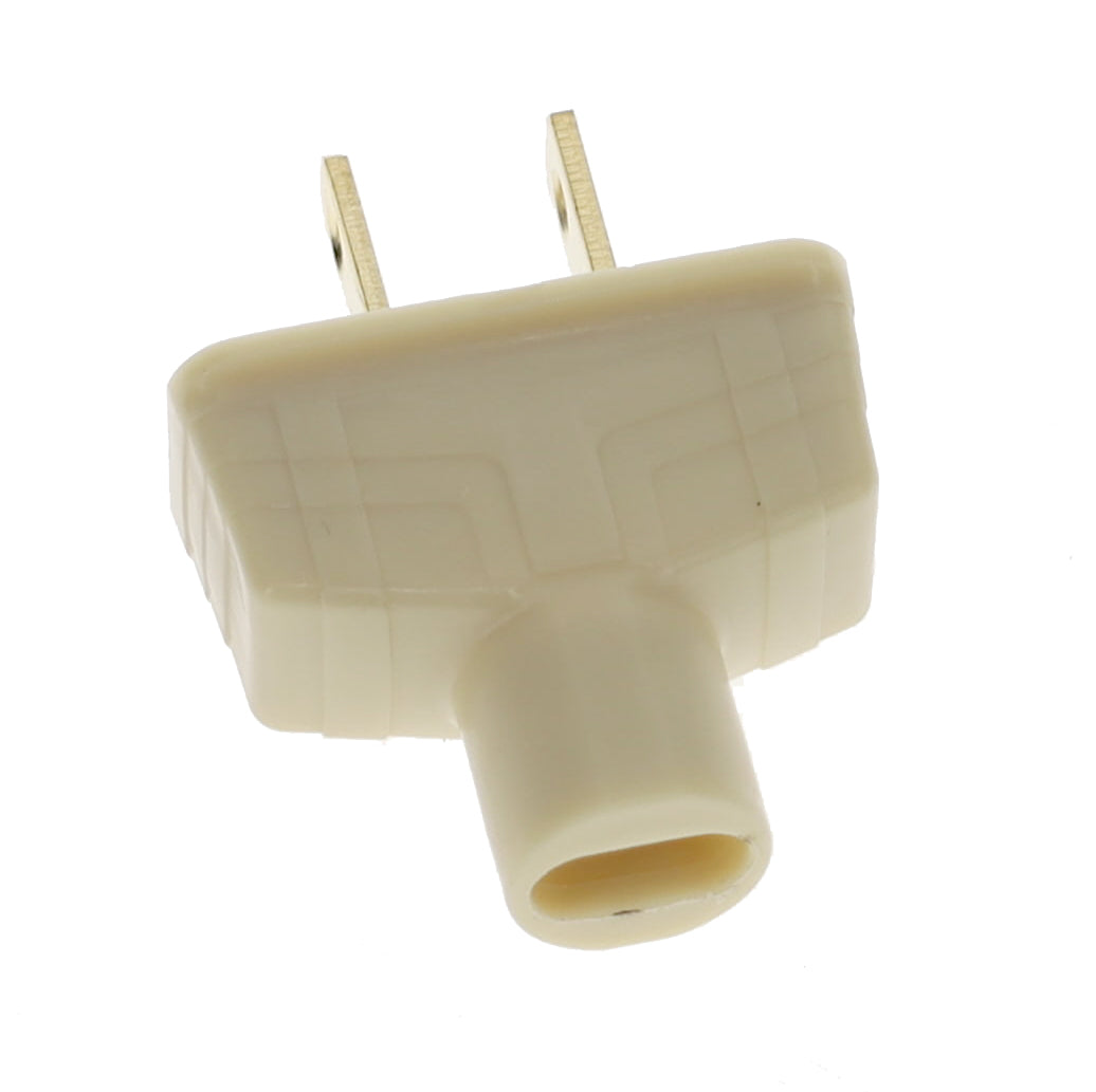 B&P Lamp Brand Early Art Deco Bakelite Style Straight Blade Plug, Polarized, Ivory (48580V)