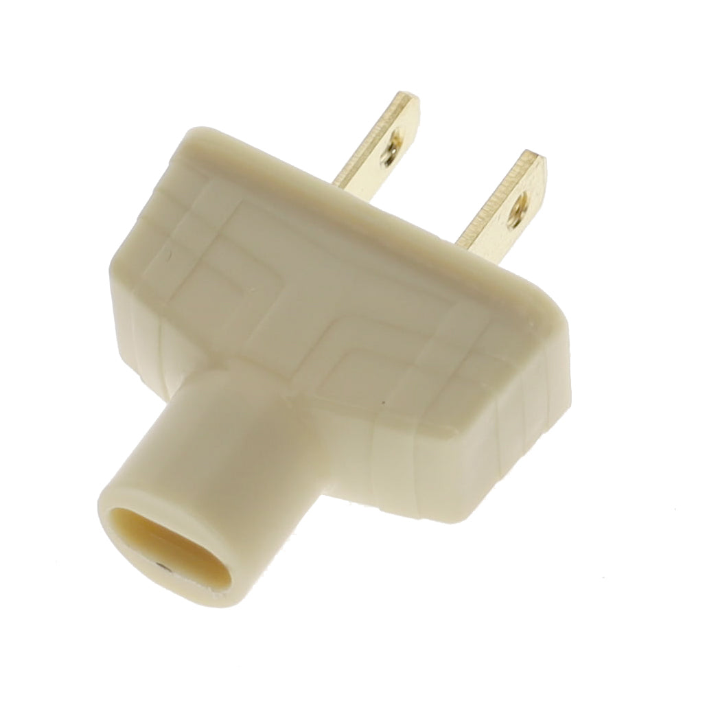 B&P Lamp Brand Early Art Deco Bakelite Style Straight Blade Plug, Polarized, Ivory (48580V)