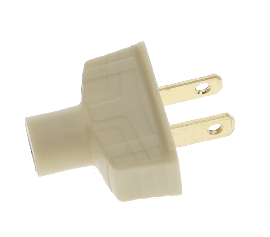 B&P Lamp Brand Early Art Deco Bakelite Style Straight Blade Plug, Polarized, Ivory (48580V)