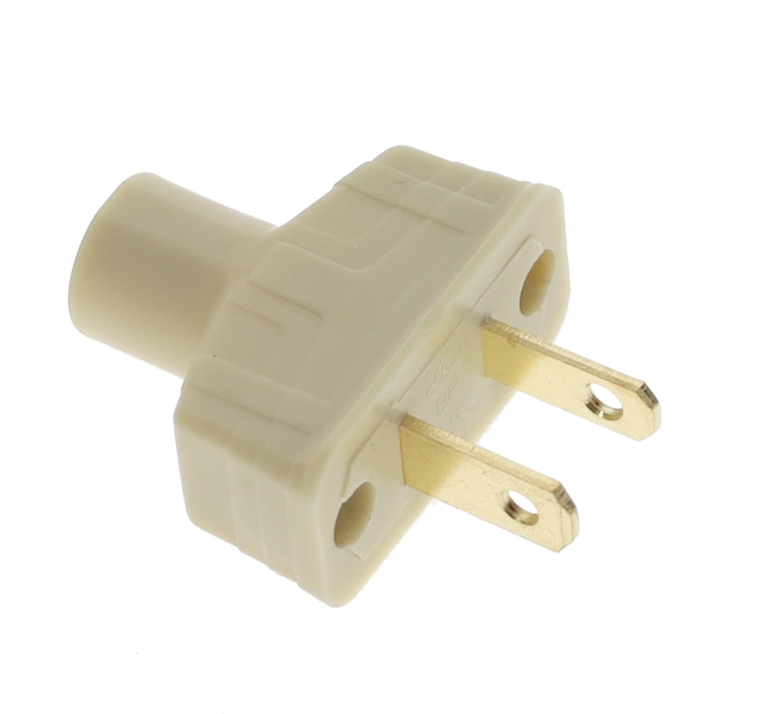 B&P Lamp Brand Early Art Deco Bakelite Style Straight Blade Plug, Polarized, Ivory (48580V)