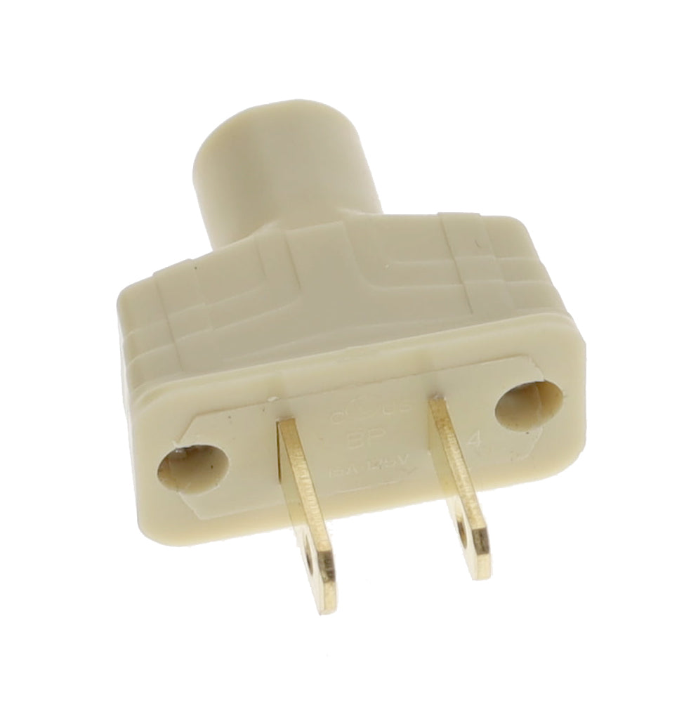 B&P Lamp Brand Early Art Deco Bakelite Style Straight Blade Plug, Polarized, Ivory (48580V)