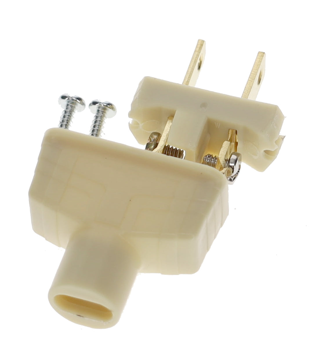 B&P Lamp Brand Early Art Deco Bakelite Style Straight Blade Plug, Polarized, Ivory (48580V)