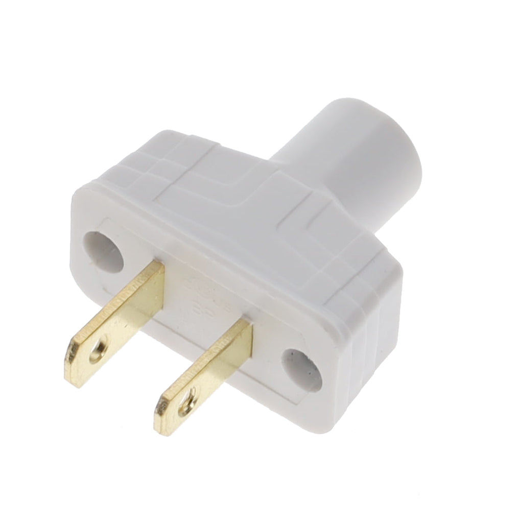 B&P Lamp Brand Early Art Deco Bakelite Style Straight Blade Plug, Polarized, White (48580W)