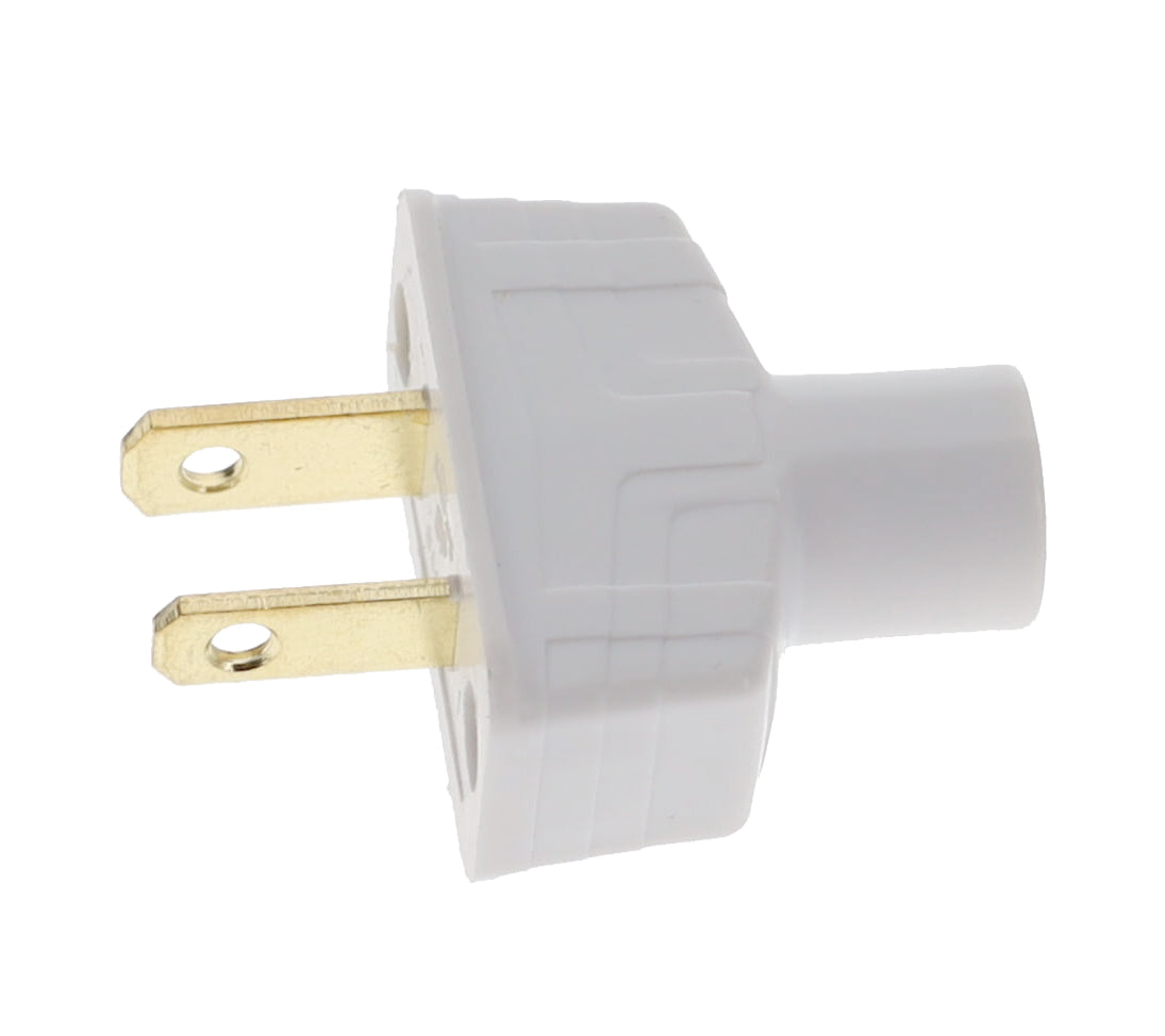 B&P Lamp Brand Early Art Deco Bakelite Style Straight Blade Plug, Polarized, White (48580W)