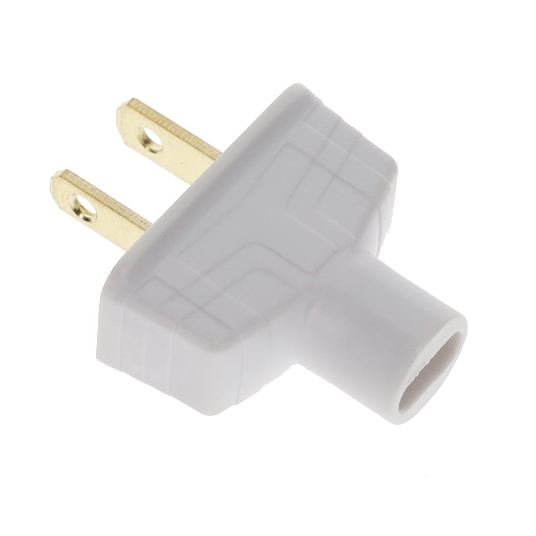 B&P Lamp Brand Early Art Deco Bakelite Style Straight Blade Plug, Polarized, White (48580W)