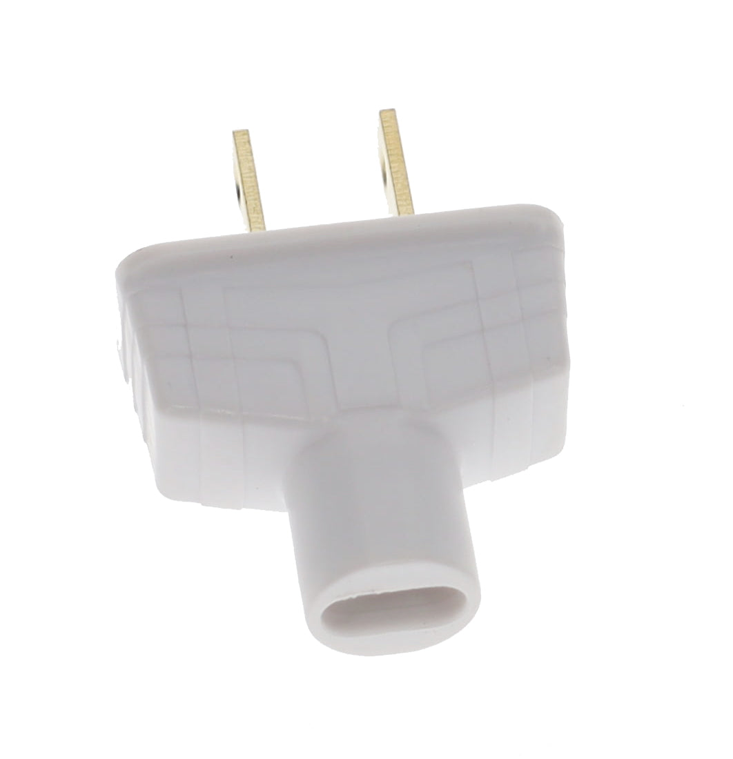 B&P Lamp Brand Early Art Deco Bakelite Style Straight Blade Plug, Polarized, White (48580W)