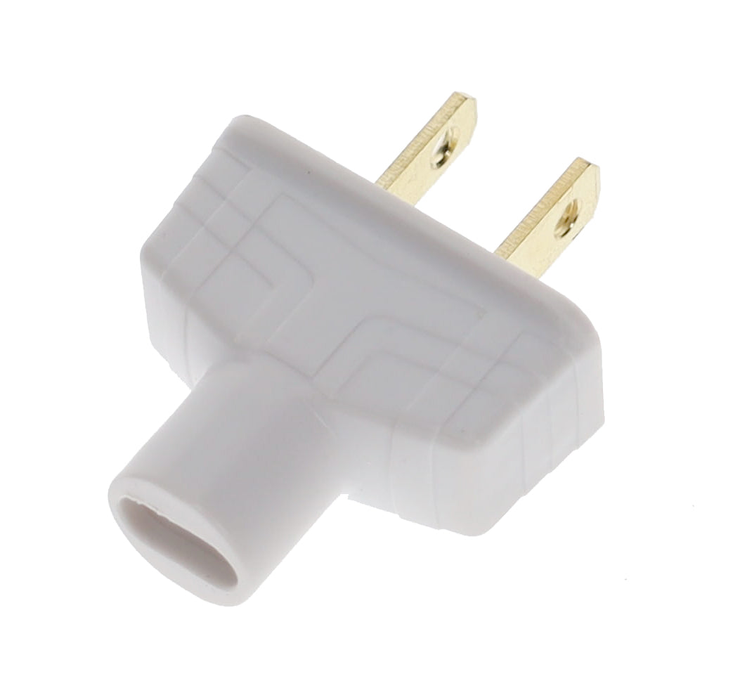 B&P Lamp Brand Early Art Deco Bakelite Style Straight Blade Plug, Polarized, White (48580W)