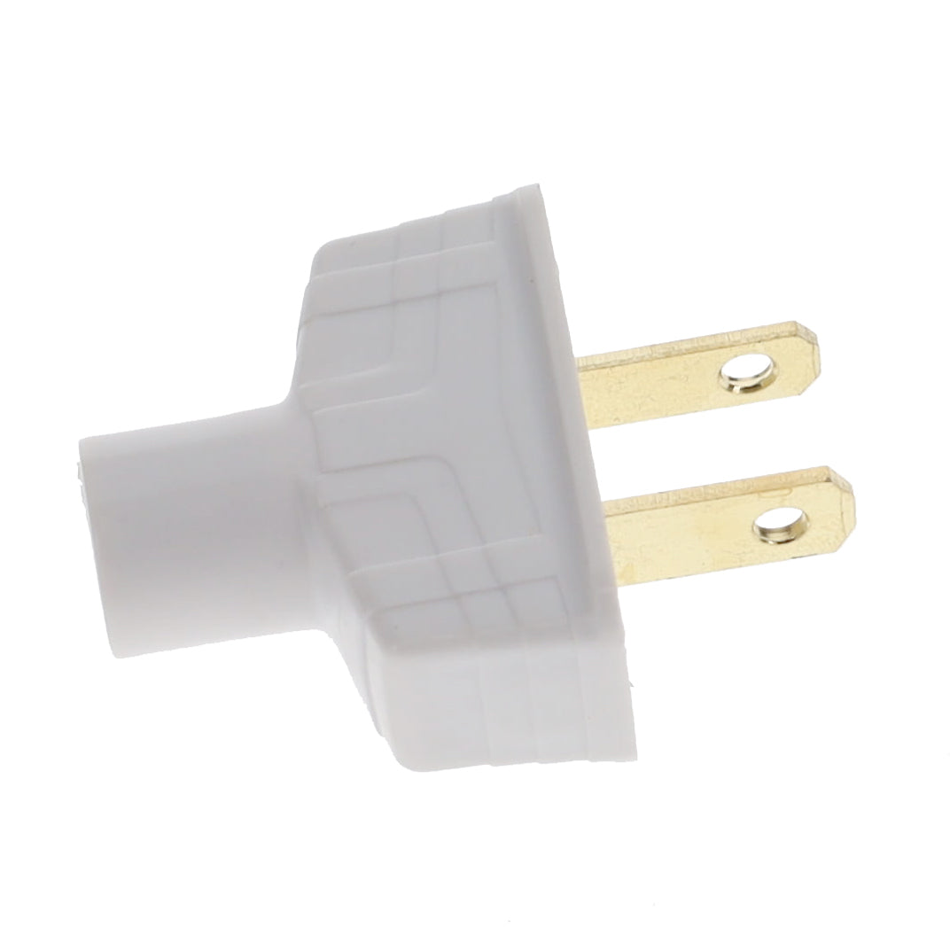 B&P Lamp Brand Early Art Deco Bakelite Style Straight Blade Plug, Polarized, White (48580W)