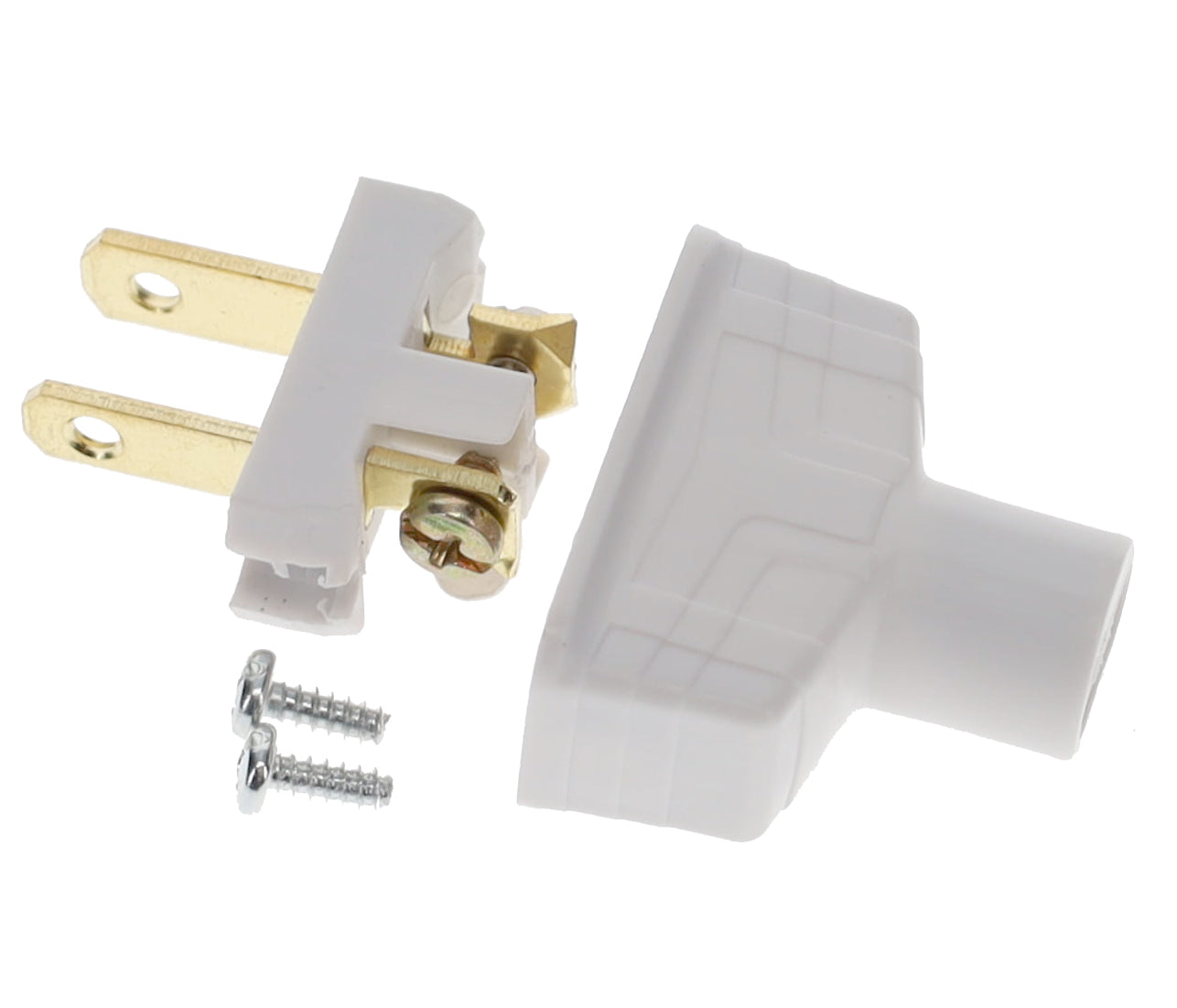 B&P Lamp Brand Early Art Deco Bakelite Style Straight Blade Plug, Polarized, White (48580W)