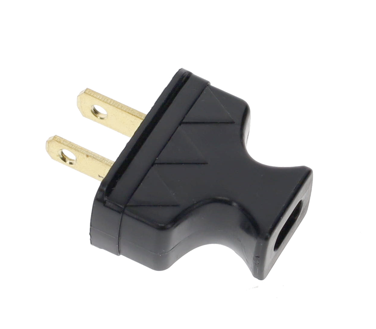 B&P Lamp Brand Early Shark Tooth Bakelite Style Straight Blade Plug, Polarized, Black (48581BK)