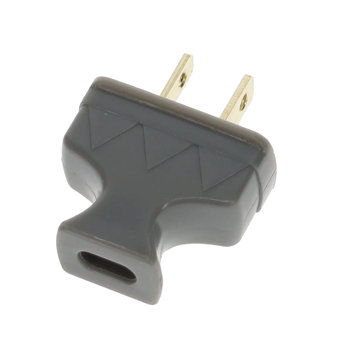 B&P Lamp Brand Early Shark Tooth Bakelite Style Straight Blade Plug, Polarized, Grey (48581G)