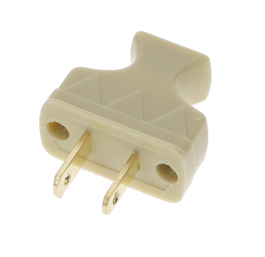 B&P Lamp Brand Early Shark Tooth Bakelite Style Straight Blade Plug, Polarized, Ivory (48581V)