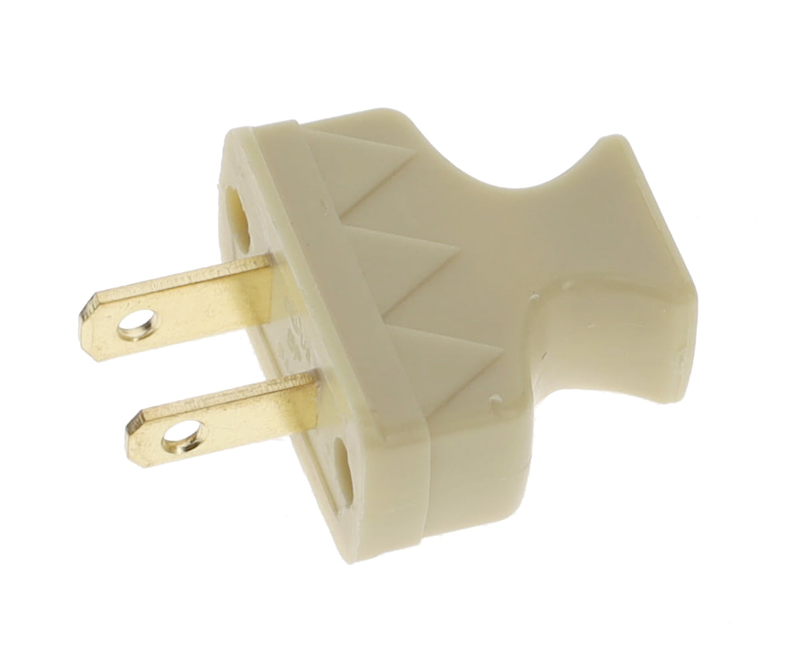 B&P Lamp Brand Early Shark Tooth Bakelite Style Straight Blade Plug, Polarized, Ivory (48581V)