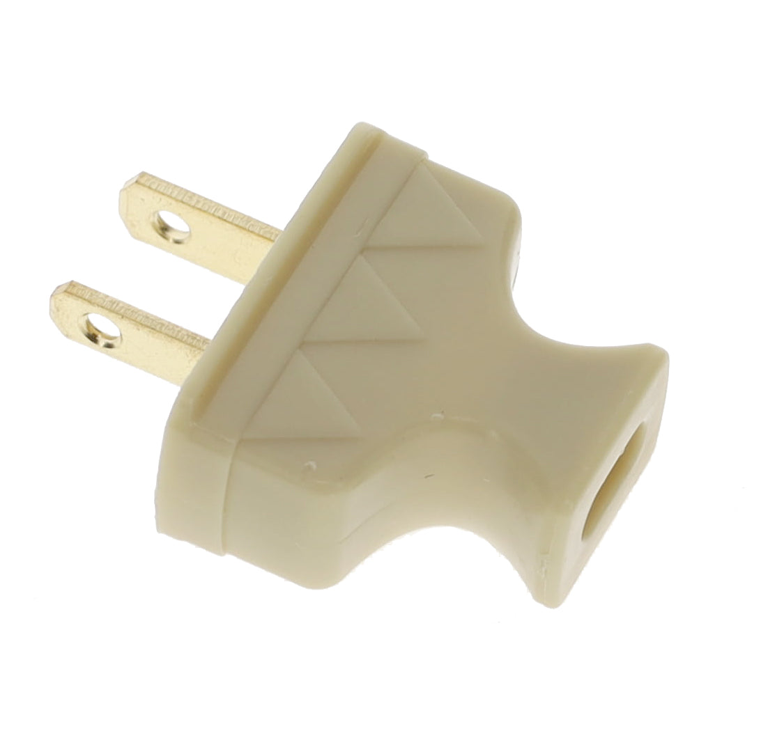 B&P Lamp Brand Early Shark Tooth Bakelite Style Straight Blade Plug, Polarized, Ivory (48581V)