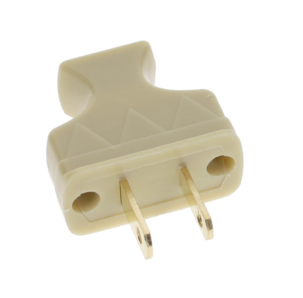 B&P Lamp Brand Early Shark Tooth Bakelite Style Straight Blade Plug, Polarized, Ivory (48581V)