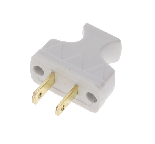 B&P Lamp Brand Early Shark Tooth Bakelite Style Straight Blade Plug, Polarized, White (48581W)