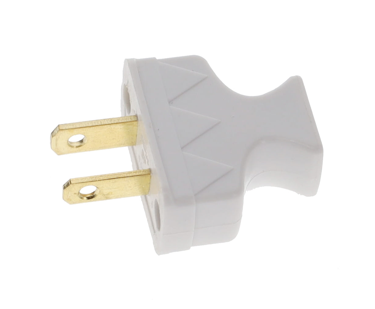 B&P Lamp Brand Early Shark Tooth Bakelite Style Straight Blade Plug, Polarized, White (48581W)