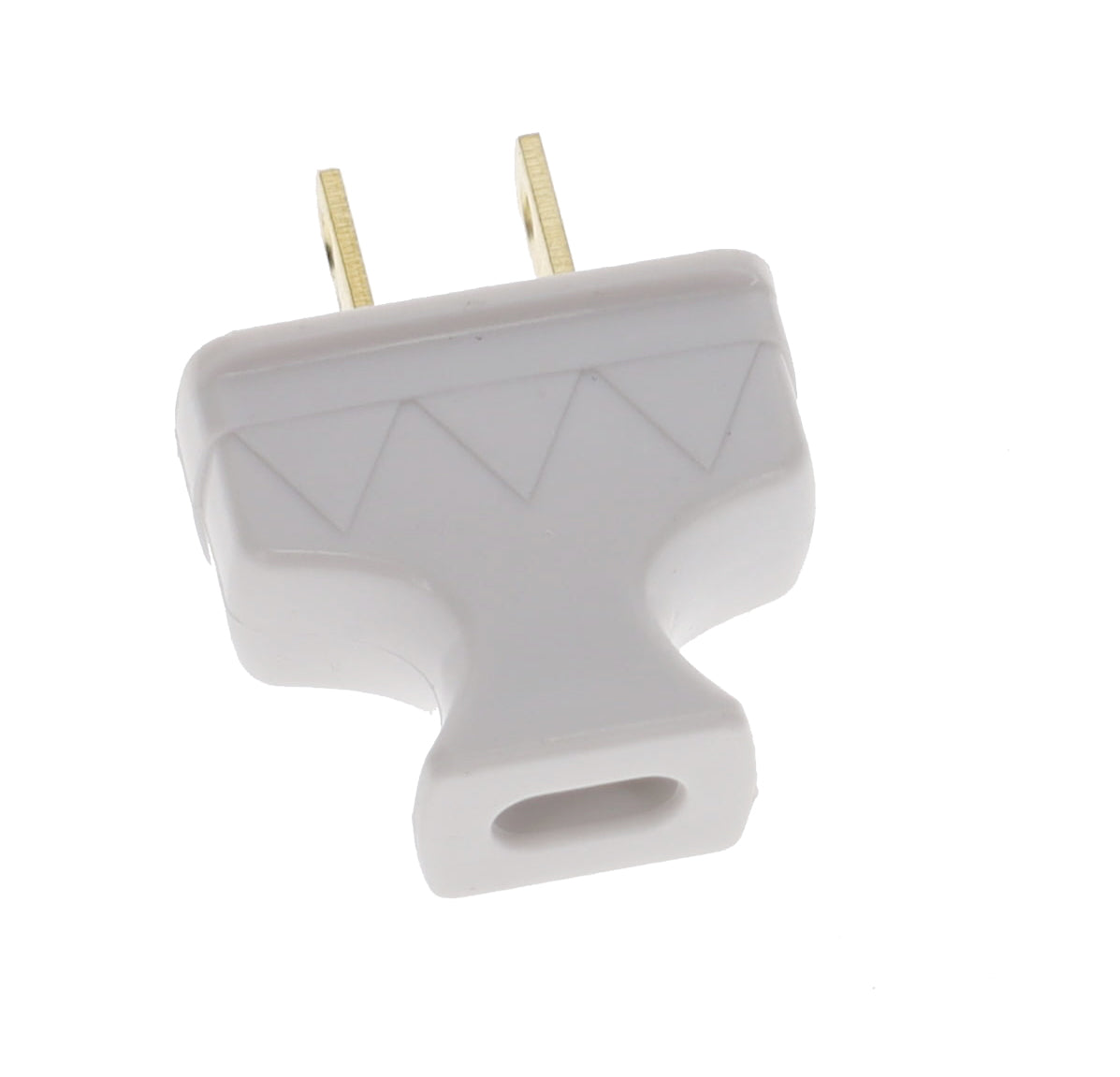 B&P Lamp Brand Early Shark Tooth Bakelite Style Straight Blade Plug, Polarized, White (48581W)