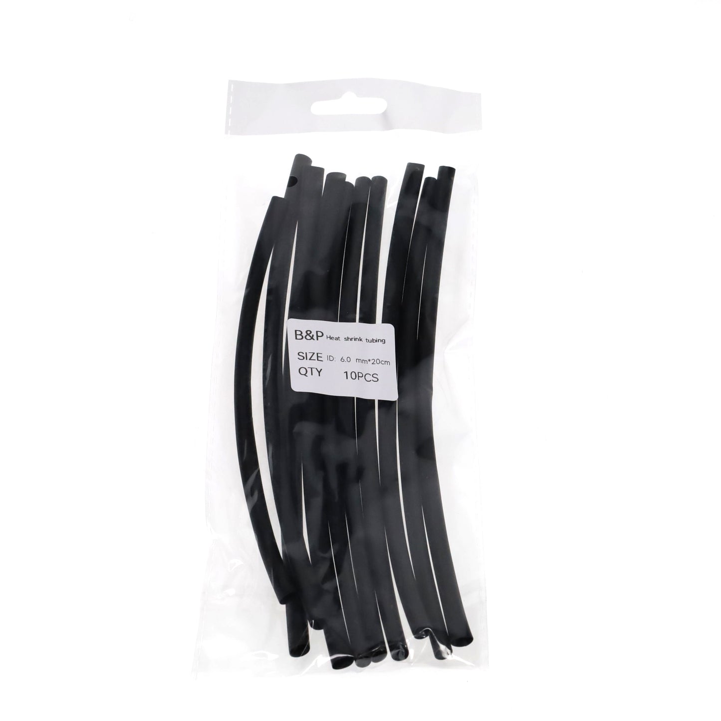 Heat Shrink Electrical Insulation Tubing - 6.0mm, 1/4" Dia., 200mm Long, Bag of 10 (48959)