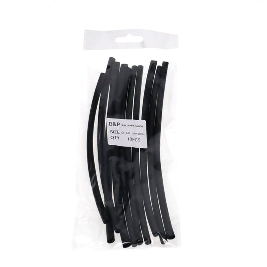 Heat Shrink Electrical Insulation Tubing - 6.0mm, 1/4" Dia., 200mm Long, Bag of 10 (48959)
