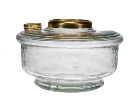 Clear Aladdin Genie III Oil Lamp Fount with Brass Cap and Ring (R067)