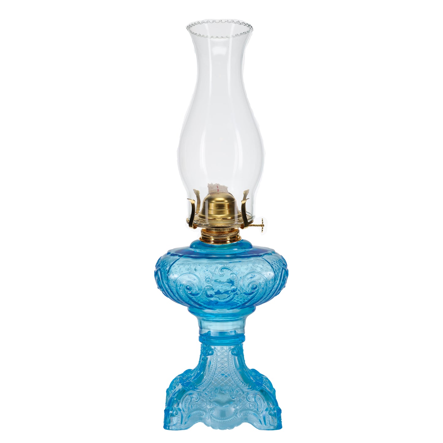 20" Tall Princess Feather Oil Lamps Complete with Burner and Chimney (67500K)