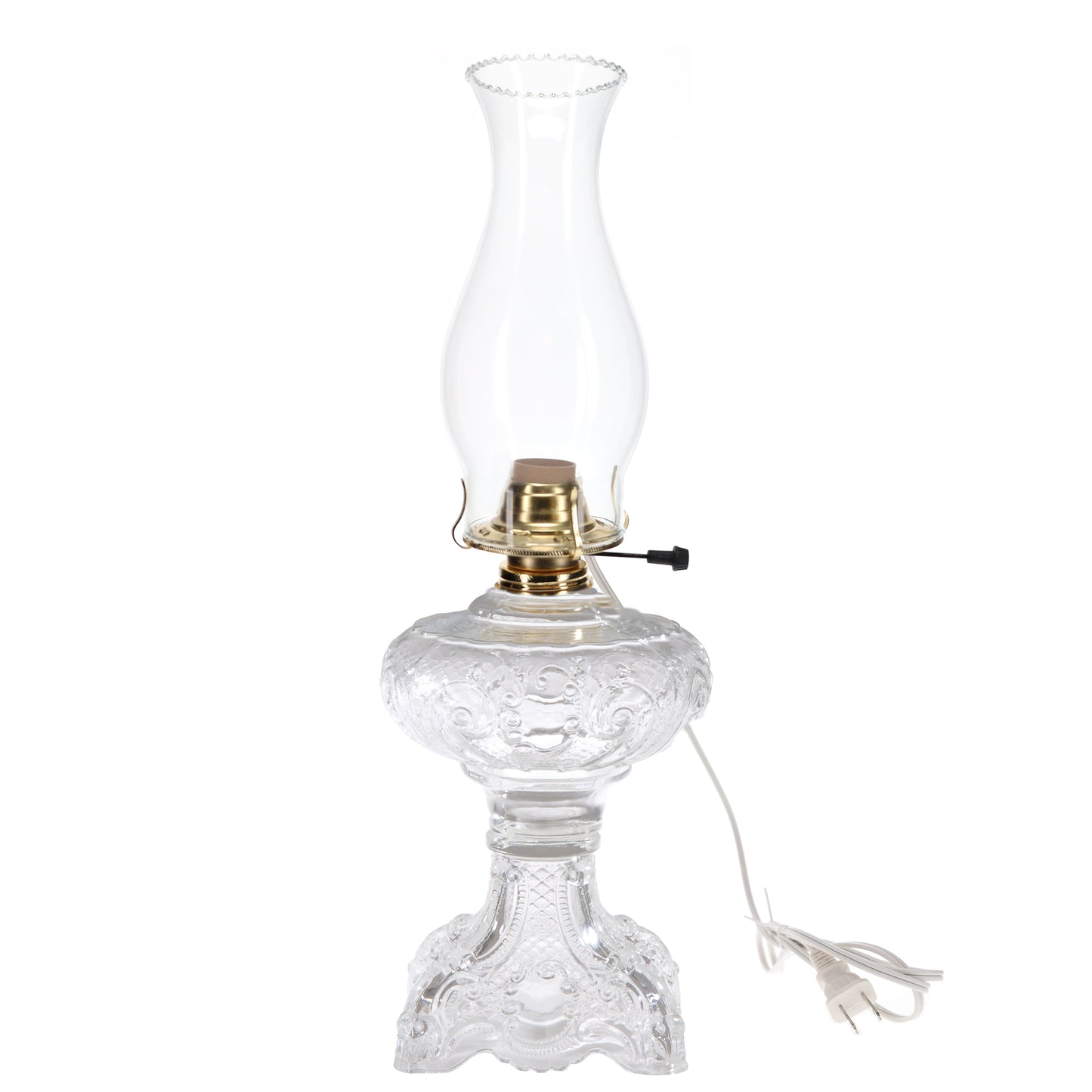 20" Tall Electric Princess Feather Oil Lamps Complete with Electric Burner and Chimney (67500E)